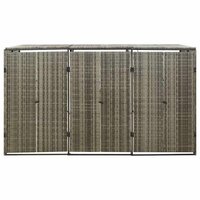 Containerberging driedubbel 207x80x117 cm poly rattan grijs 4
