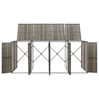 Containerberging viervoudig 274x80x117 cm poly rattan grijs 3