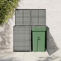 Containerberging dubbel 148x77x111 cm poly rattan antraciet   3