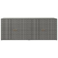 Tuinkast 198x55,5x80 cm poly rattan grijs 4