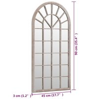 Tuinspiegel 90x45 cm ijzer zandkleurig 6