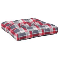Palletkussen 60x60x12 cm stof ruitpatroon rood 2