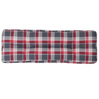 Palletkussen 120x40x12 cm stof ruitpatroon rood 2
