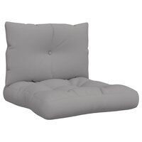 Palletkussens 2 st stof grijs 2