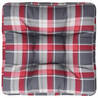 Palletkussen 58x58x10 cm ruitpatroon stof rood 6