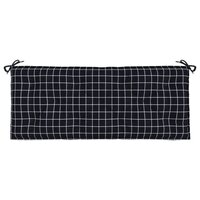 Tuinbankkussen ruitpatroon 120x50x7 cm stof zwart 4