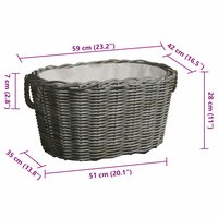 Houtmand met handvatten 59x42x28 cm wilgenhout grijs 6