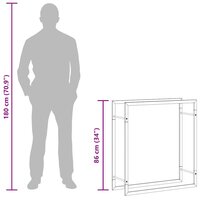Haardhoutrek 80x28x86 cm staal matzwart 9