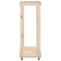 Houtblokhouder met wielen 76,5x40x108 cm massief grenenhout 5