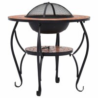 Vuurtafel moza&amp;iuml;ek 68 cm keramiek terracottakleurig 5