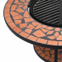 Vuurtafel moza&amp;iuml;ek 68 cm keramiek terracottakleurig 7