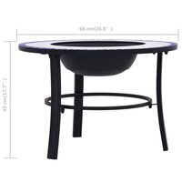 Vuurschaal moza&amp;iuml;ek 68 cm keramiek blauw en wit 9