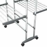 Droogrek 2-laags met wieltjes 60x70x106 cm zilverkleurig 6