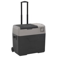 Koelbox met wielen en adapter 50 L polypropeen zwart en grijs 4