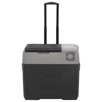 Koelbox met wielen en adapter 50 L polypropeen zwart en grijs 5