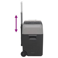 Koelbox met wielen en adapter 50 L polypropeen zwart en grijs 8