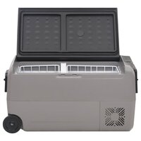 Koelbox met wielen en adapter 50 L PP en PE zwart en grijs 4