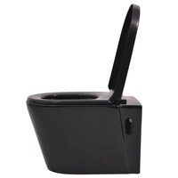 Hangend toilet met verborgen stortbak keramiek zwart 5