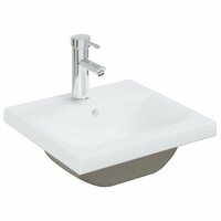 Inbouwwastafel met kraan 42x39x18 cm keramiek wit 2
