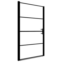 Douchedeur mat 81x195 cm gehard glas zwart 2