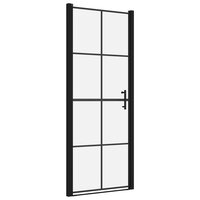 Douchedeuren 81x195 cm gehard glas zwart 2