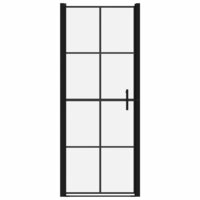 Douchedeuren 81x195 cm gehard glas zwart 3