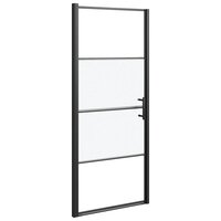 Douchedeur halfmat 91x195 cm gehard glas zwart 2
