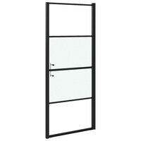 Douchedeur halfmat 91x195 cm gehard glas zwart 5