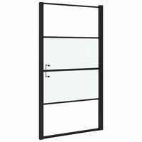 Douchedeur halfmat 100x178 cm gehard glas zwart 5