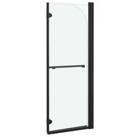 Douchewand inklapbaar 2 panelen 95x140 cm ESG zwart 4