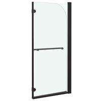 Douchewand inklapbaar 2 panelen 120x140 cm ESG zwart 4