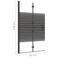 Douchewand inklapbaar 80x140 cm zwart 7