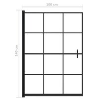 Douchewand 100x140 cm ESG zwart 5