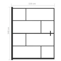 Douchewand 116x140 cm ESG zwart 5