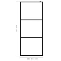 Inloopdouchewand transparant 115x195 cm ESG-glas zwart 7