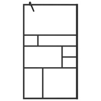 Inloopdouchewand 90x195 cm ESG-glas transparant en zwart 3