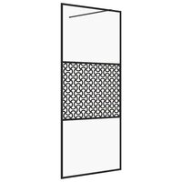 Inloopdouchewand 80x195 cm ESG-glas transparant en zwart 2