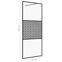 Inloopdouchewand 90x195 cm ESG-glas transparant en zwart 5