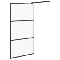Inloopdouchewand 100x195 cm mat ESG-glas zwart 4