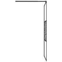 Inloopdouchewand met stenenmotief 80x195 cm ESG-glas zwart 5