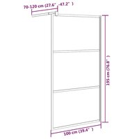 Inloopdouchewand met stenenmotief 100x195 cm ESG-glas zwart 7