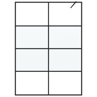 Inloopdouchewand 140x195 cm halfmat ESG-glas zwart 3