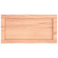 Wastafelblad 60x30x(2-4) cm behandeld massief hout lichtbruin 4