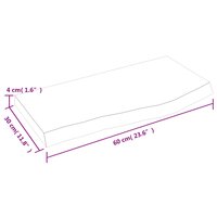 Wastafelblad 60x30x(2-4) cm behandeld massief hout lichtbruin 8
