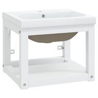 Wastafelframe met inbouwwastafel ijzer wit 2