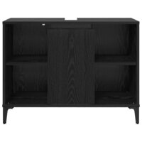 Wastafelkast met plank met opslag Zwart Eiken 80 x 33 x 60 cm 6