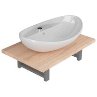 2-delige Badkamermeubelset keramiek eikenkleurig 2