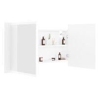 Badkamerkast met spiegel en LED 90x12x45 cm acryl wit 7