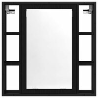 Badkamerspiegelkast zwart eiken 60x16x60 cm bewerkt hout 4