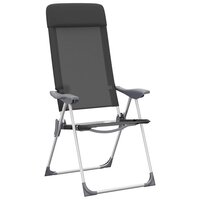 Campingstoelen inklapbaar aluminium zwart 2 st 4